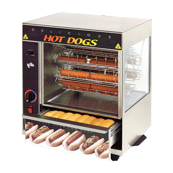 (QUICK-SHIP) Star™ Broil-O-Dog Hot Dog Broiler 36 Dogs & 32 Buns Capacity Stainless Steel