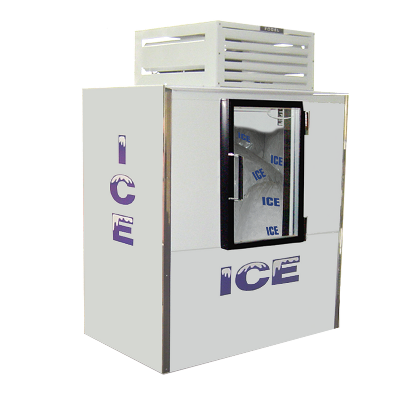 Fogel White Indoor Bagged Ice Merchandiser One Glass Hinged Door 56" Wide