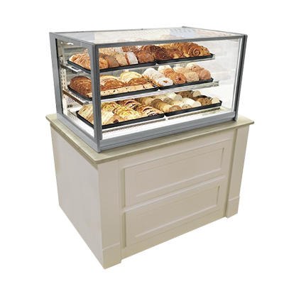 Federal Industries Non-Refrigerated Display Case, Counter Top Model, 48" W x 30 " D x 4" H, Grey Textured Exterior