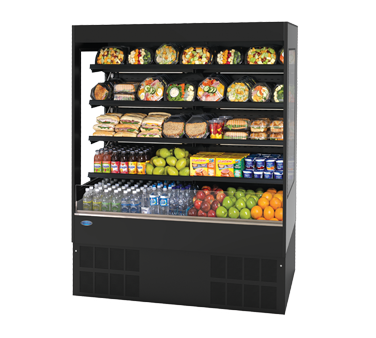 Federal Industries Refrigerated Self-Serve Slim-Line High Profile Specialty Merchandiser, 36"W x 24"D x 78"H, Black Interior & Glass End Panels