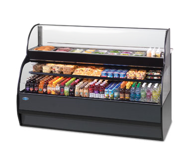 Federal Industries Specialty Display Sandwich Or Salad Prep Merchandiser With Refrigerated Self-Serve Bottom, 77"W x 34"D x 52”H, Black Exterior