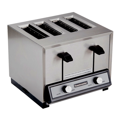 Toastmaster 4-Slice Bun & Bagel Toaster 250 Slices/Hour Capacity 9.19"H x 11.44"W x 13.38"D Silver Stainless Steel With Removable Crumb Tray