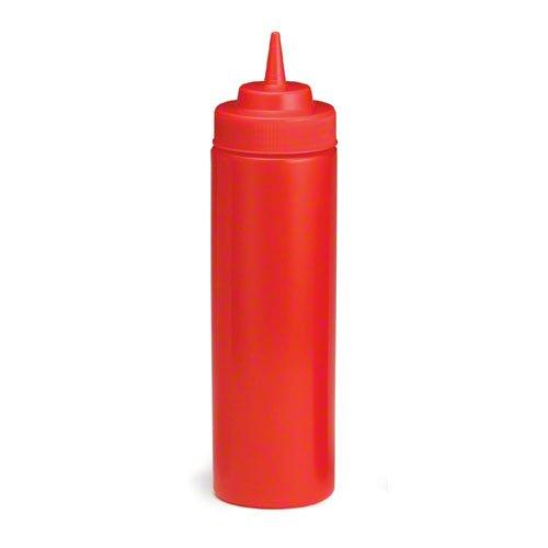 Tablecraft 12463K 24 Oz Wide Mouth Red Squeeze Bottle