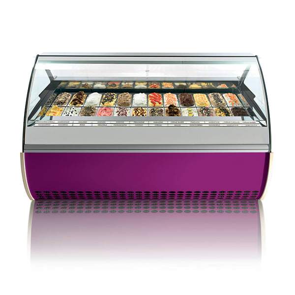 Howard McCray EVO-G12-53-86-5P 86 3/10" Stand Alone Gelato Dipping Cabinet w/ 24 Pan Capacity - White, 220v/1ph [Extended Lead Time 14+ days]