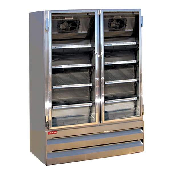 Howard McCray GF42BM-S-FF-LED 52 1/4" Two Section Display Freezer w/ Swing Doors - Bottom Mount Compressor, Stainless, 115v [Extended Lead Time 14+ days]