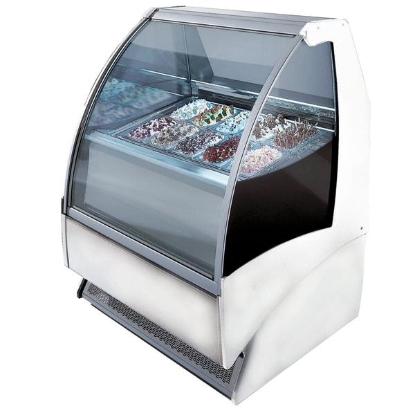Howard McCray ITA-G10-54-41-4P 40 3/4" Stand Alone Gelato Dipping Cabinet w/ 10 Pan Capacity - White, 220v/1ph [Extended Lead Time 14+ days]