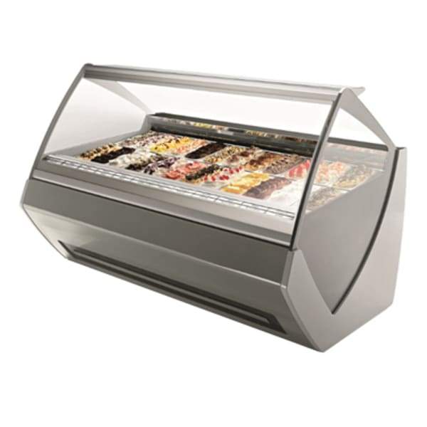 Howard McCray R-TEC-G12-53-85-5P 85 2/5" Stand Alone Gelato Dipping Cabinet w/ 7 Pan Capacity - Stainless, 220v/1ph [Extended Lead Time 14+ days]