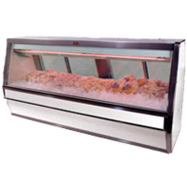 Howard McCray SC-CFS40E-10-B-LED 124 1/2" Full Service Fish/Poultry Case w/ Straight Glass - (5) Pans, 115v [Extended Lead Time 14+ days]