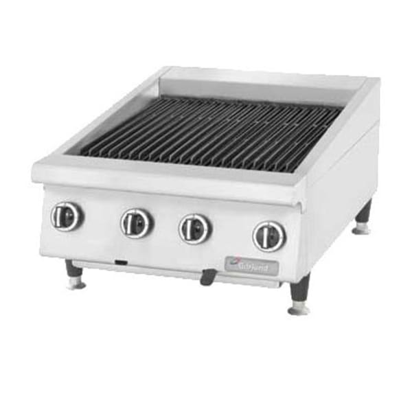 Garland GTBG48-NR48 48" Countertop Charbroiler w/ Cast Iron Grates - Manual Controls, Liquid Propane [Extended Lead Time 14+ days]