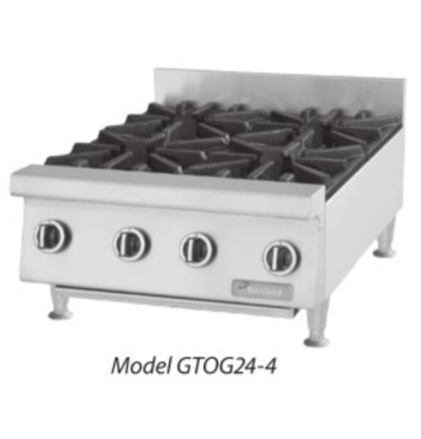 Garland GTOG24-4 24" Gas Hotplate w/ (4) Burners & Manual Controls, Liquid Propane [Extended Lead Time 14+ days]