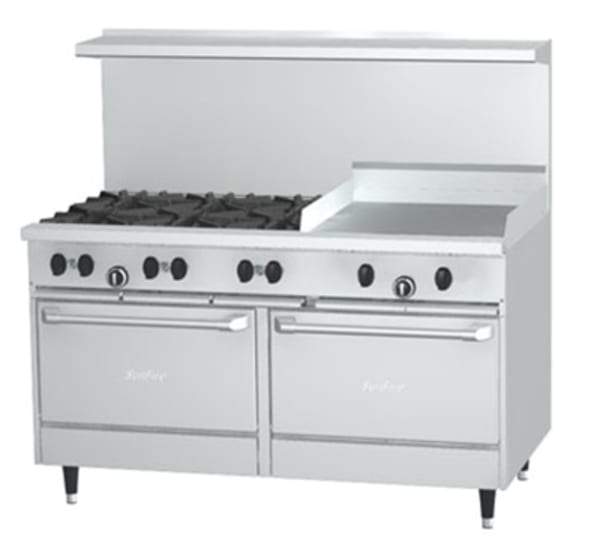 Garland X60-6G24RR 60" 6 Burner Sunfire Gas Range w/ Griddle & (2) Standard Ovens, Liquid Propane [Usually ships within 9 - 13 business days]