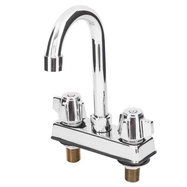 4" Gooseneck Deck-Mount Commercial Kitchen Hand-Sink Faucet HFC-4D