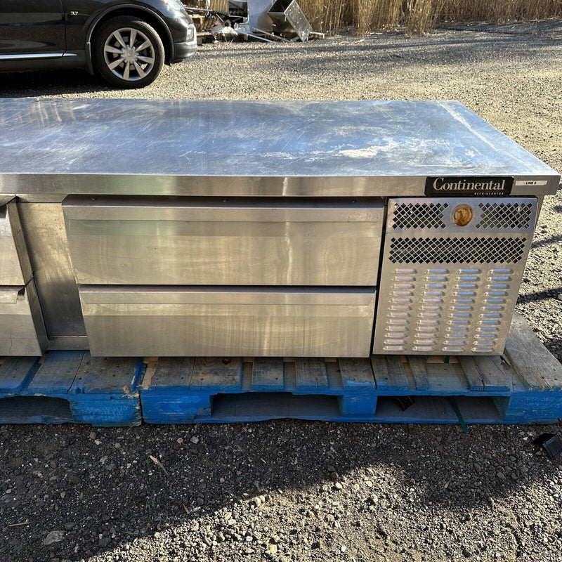 CONTINENTAL 84” COMMERCIAL REFRIGERATED CHEF BASE COOLER USED