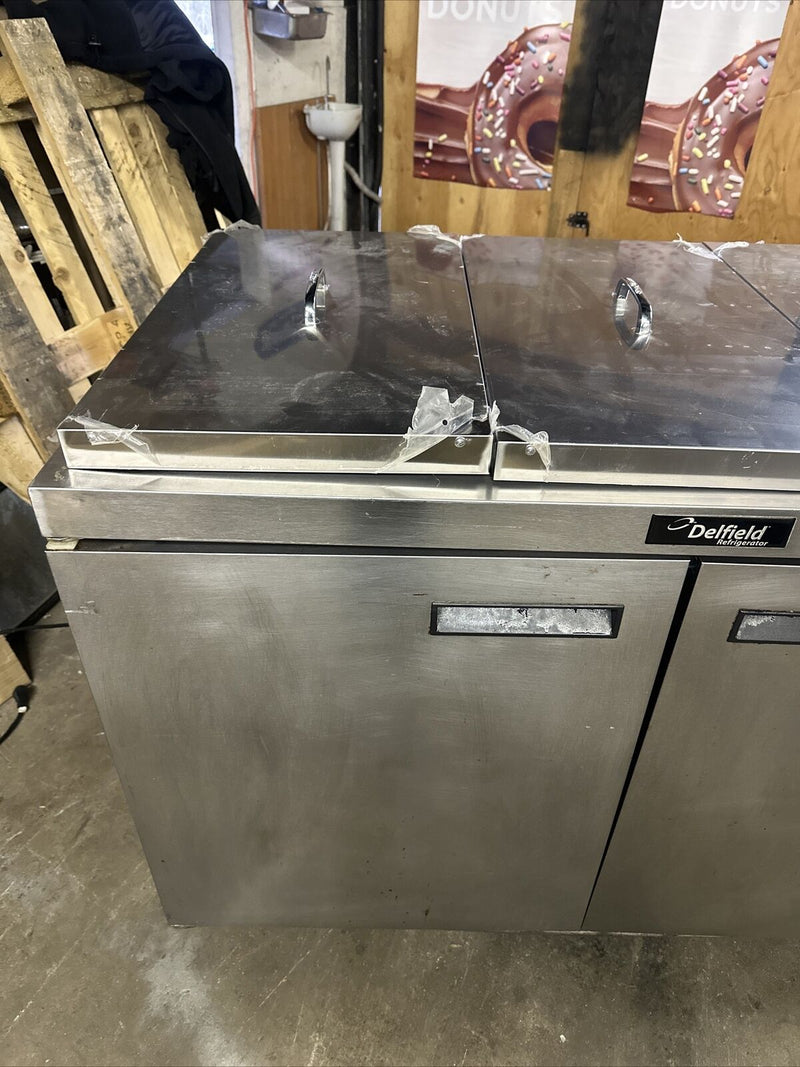 DELFIELD 48” USED COMMERCIAL SANDWICH UNIT COOLER PREP TABLE