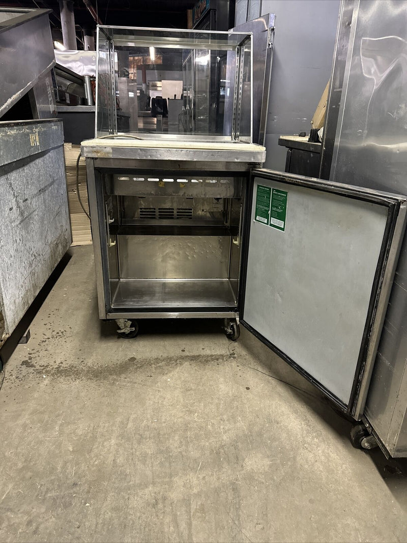 TURBO AIR MST28 28” SANDWICH PREP TABLE COOLER WITH GLASS DISPLAY USED