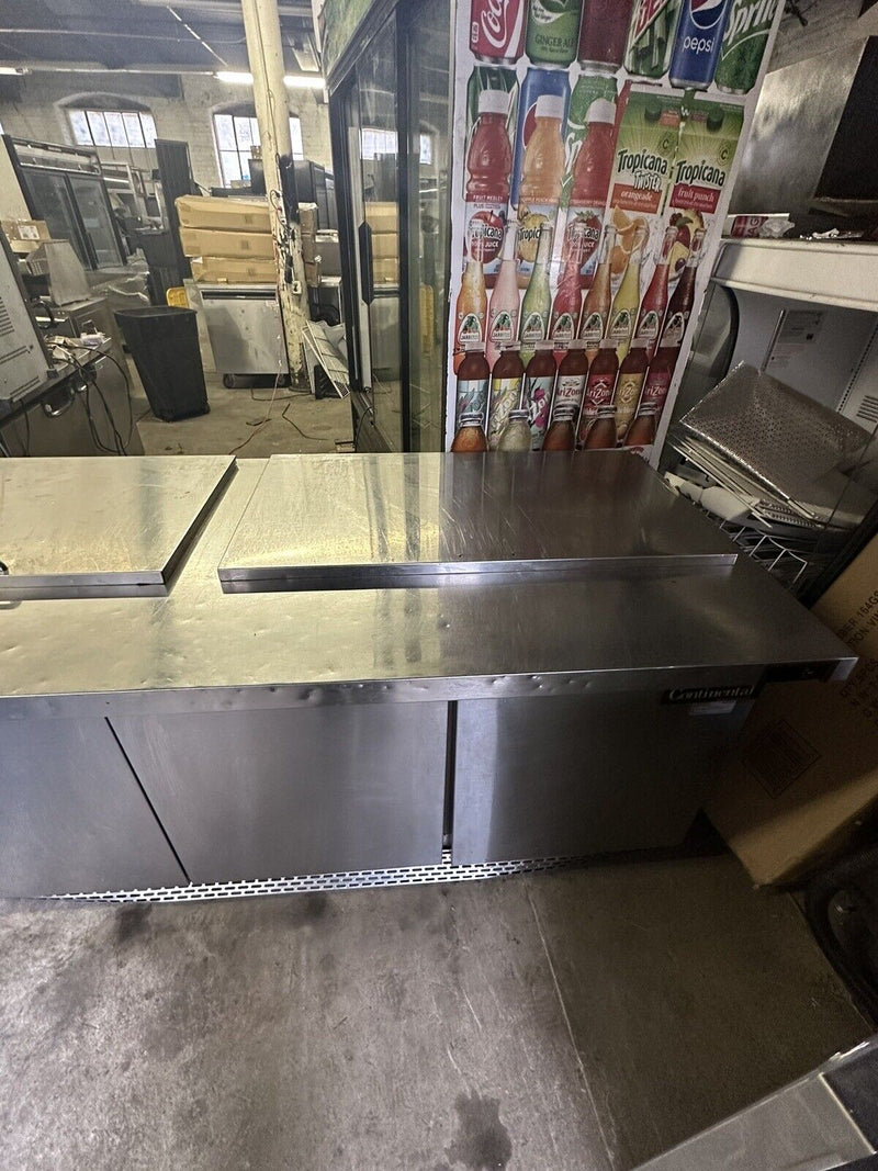 CONTINENTAL SW72-30M USED 72” MEGA TOP REFRIGERATED PREP TABLE COOLER