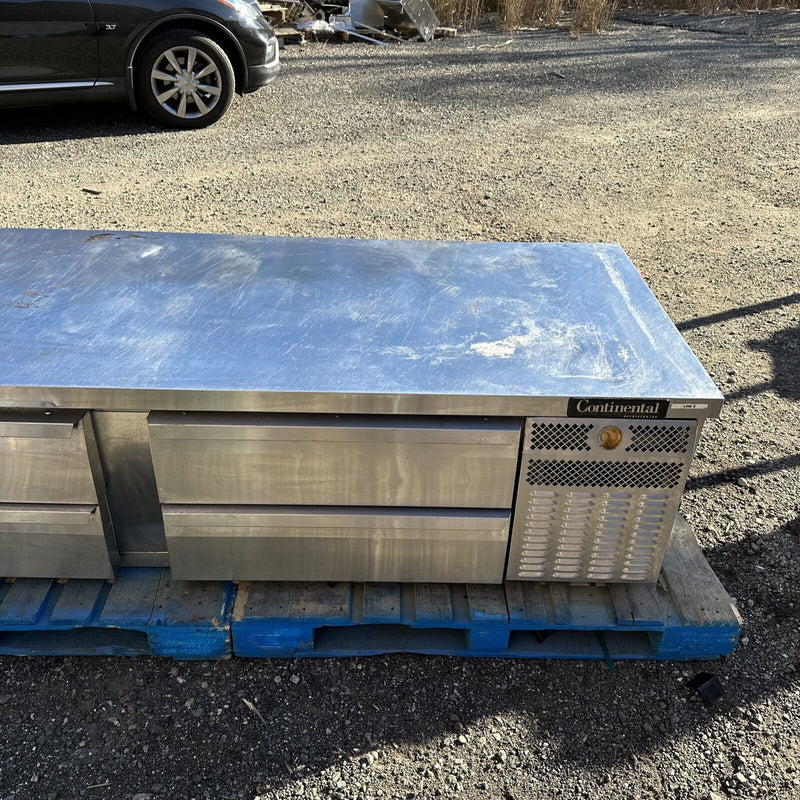 CONTINENTAL 84” COMMERCIAL REFRIGERATED CHEF BASE COOLER USED