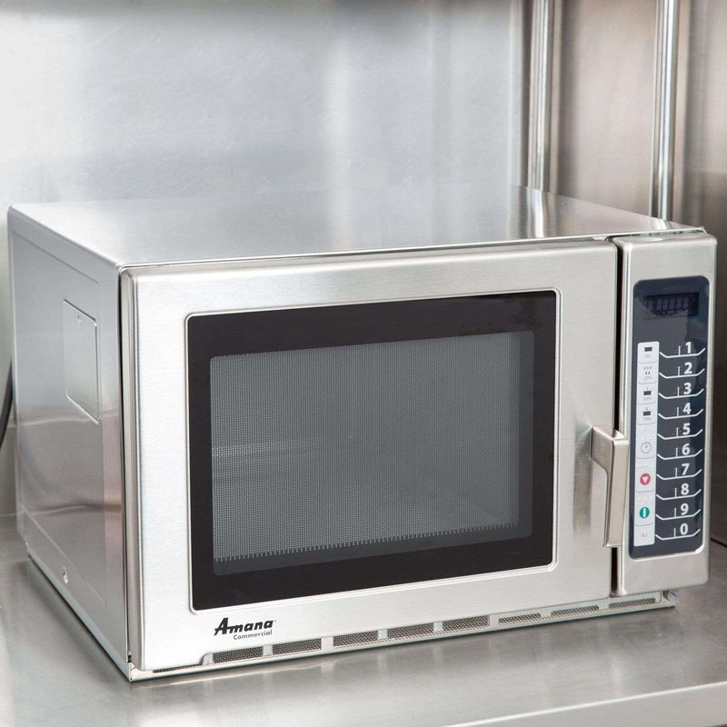 Amana RC17S2 Heavy Duty Stainless Steel Commercial Microwave Oven with Push  Button Controls - 208/240V, 1700W