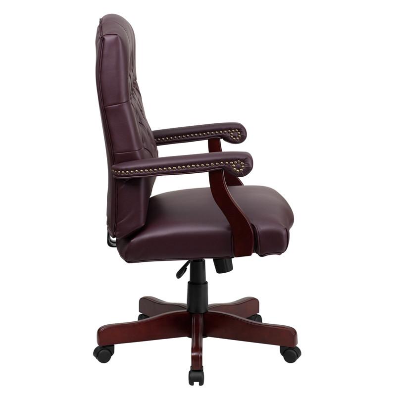 Flash Furniture Martha Washington Burgundy Leather Executive Swivel Office Chair