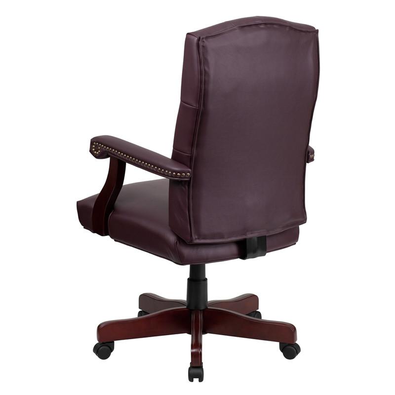 Flash Furniture Martha Washington Burgundy Leather Executive Swivel Office Chair