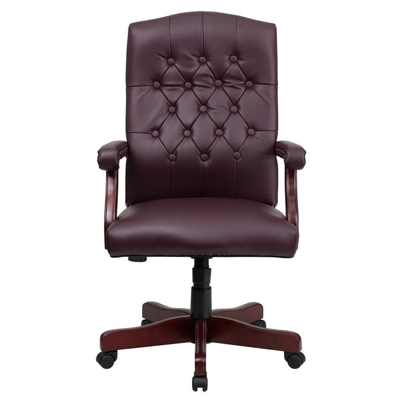 Flash Furniture Martha Washington Burgundy Leather Executive Swivel Office Chair