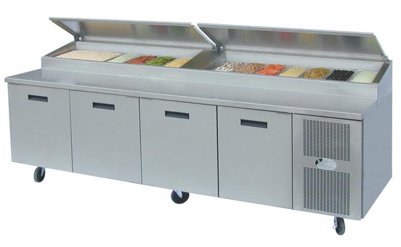 Refrigerated Raised Rail Prep Table