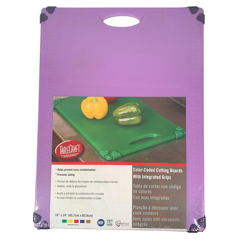 Tablecraft CBG1824APR 18" x 24" Grippy Cutting Board - Purple