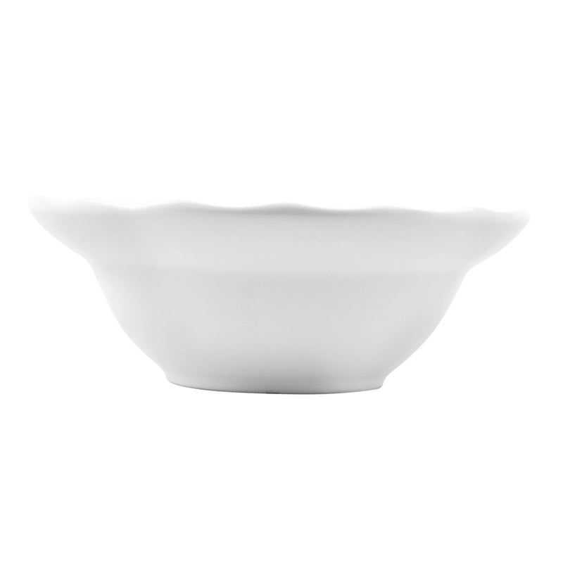 White Round Ruffle Ceramic Bowl 8" CERRL8