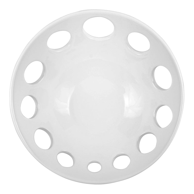 White 9" Porcelain Display Bowl With Holes PORR9