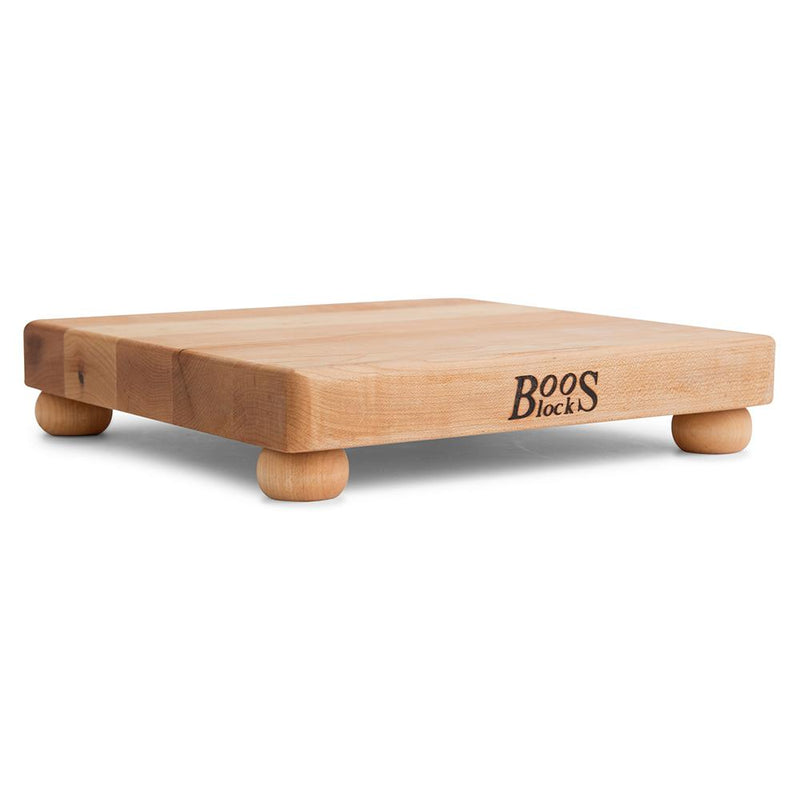 John Boos B12S 12" x 12" Square Cutting Board with Wooden Feet