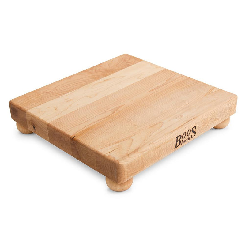 John Boos B12S 12" x 12" Square Cutting Board with Wooden Feet