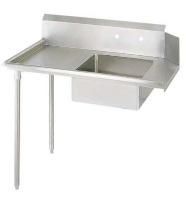 BK Resources BKSDT-36-L 36" Left Stainless Steel Soiled Dish Table with Galvanized Legs