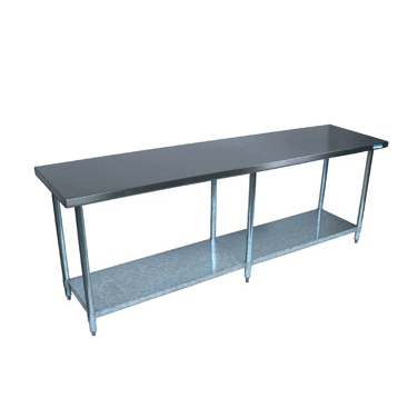 84"W x 18"D Stainless Steel Top Work Table with Galvanized Undershelf