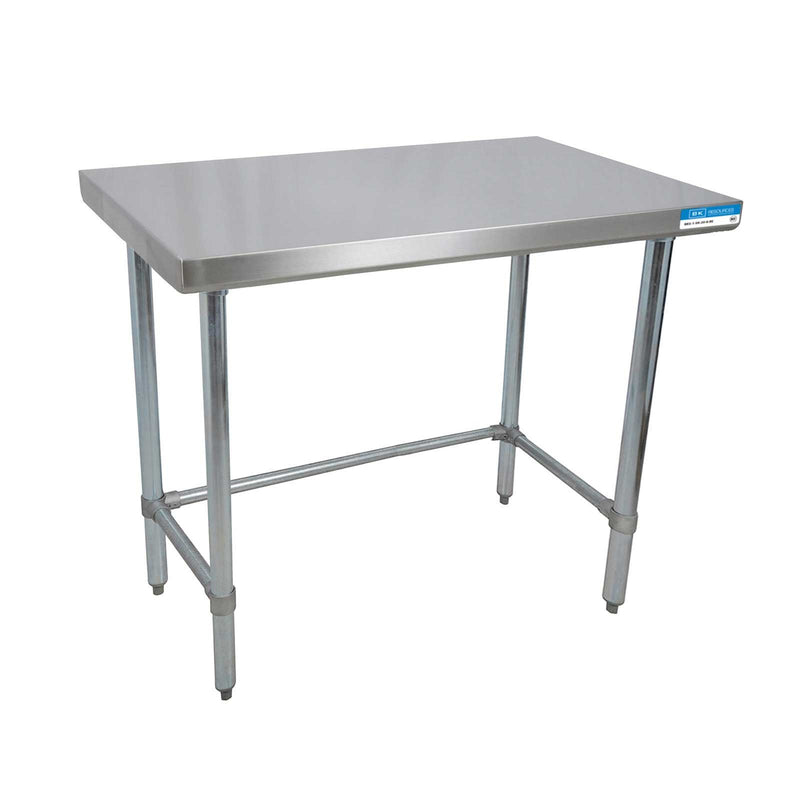 36" X 30" Stainless Steel Flat Top Open Base Work Table w/ Stainless Steel Legs