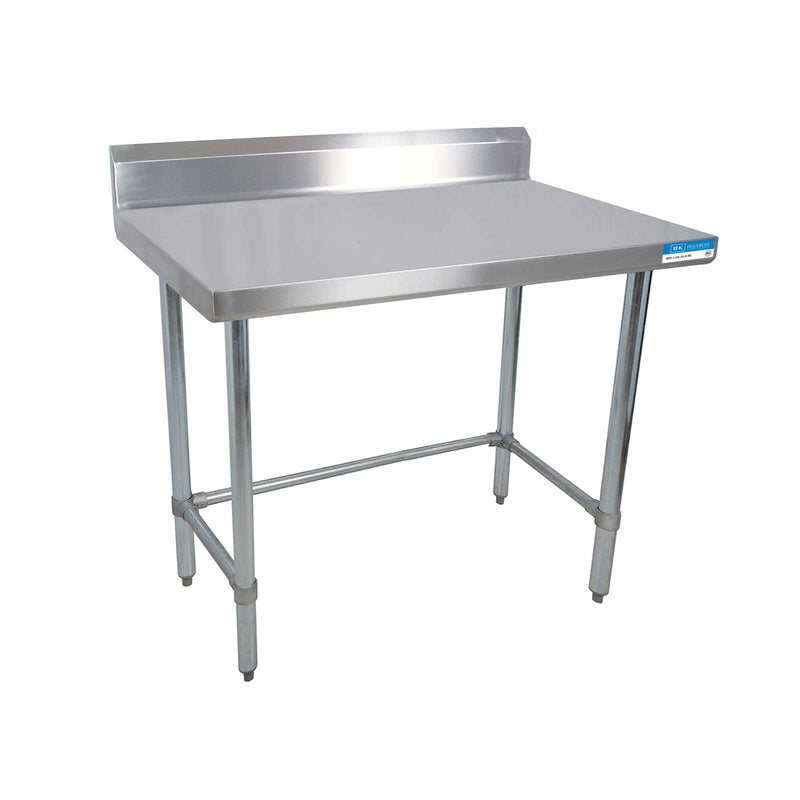 72" x 24" All Stainless Steel Open Base Work Table w/ 5" Backsplash