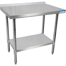 18" x 96" All Stainless Steel Work Table w/1-1/2" Backsplash
