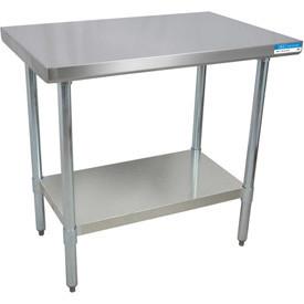 72"W x 24"D Stainless Steel Top Work Table with Galvanized Undershelf