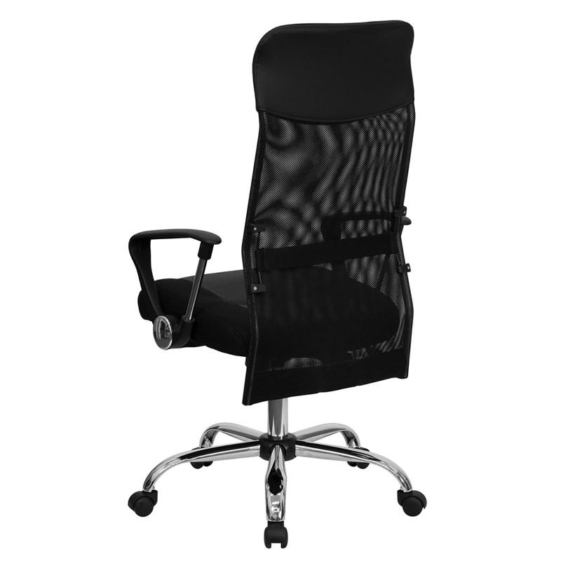 Flash Furniture High Back Black Leather And Mesh Swivel Task Chair