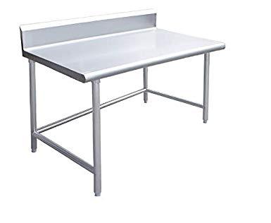Stainless Steel Work/Prep Table w/Welded Crossbar w/Back Splash
