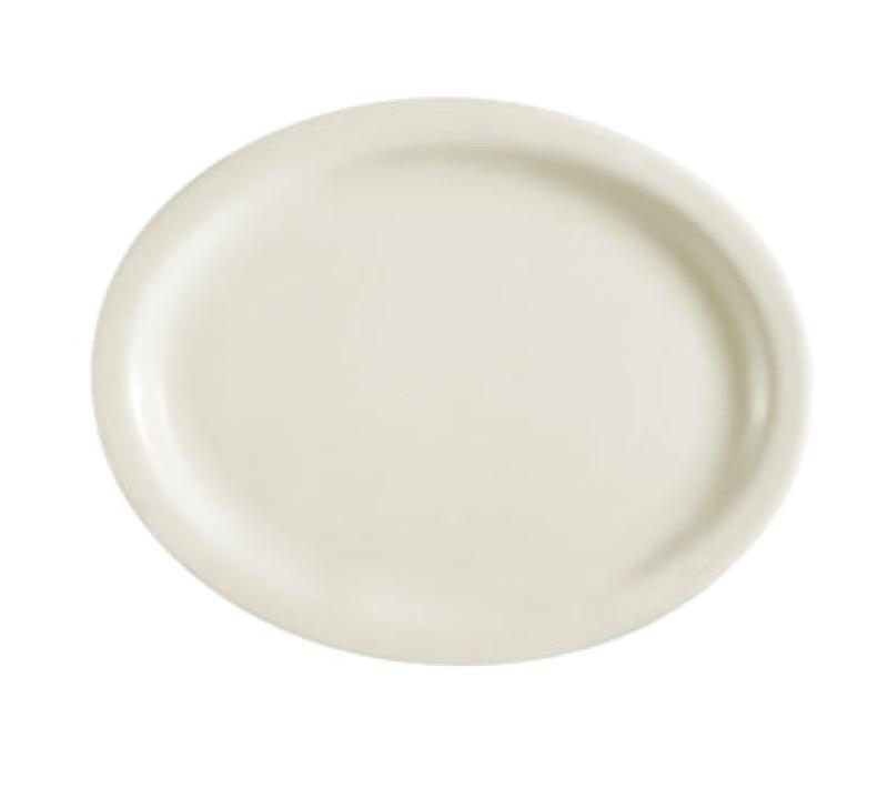 CAC China NRC-12 NCR 9 1/2" Oval Platter (Case Of 24) - White