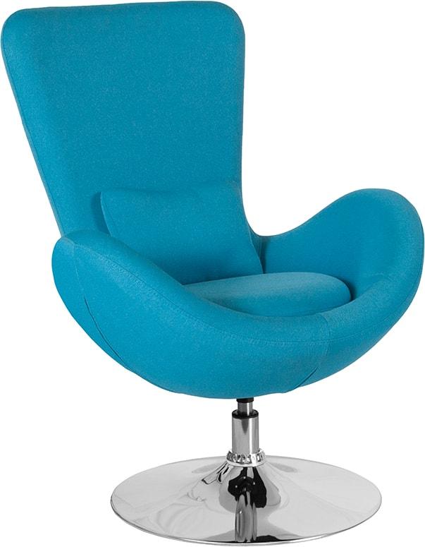 Egg Series Aqua Fabric Side Reception Chair By Flash Furniture