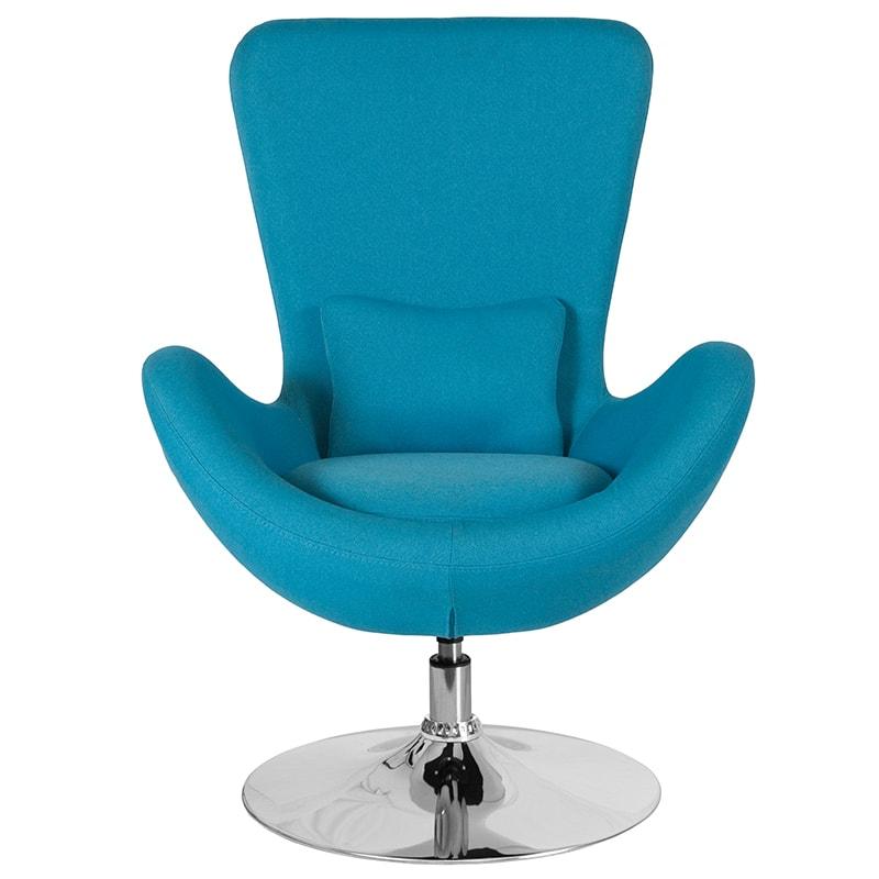 Egg Series Aqua Fabric Side Reception Chair By Flash Furniture