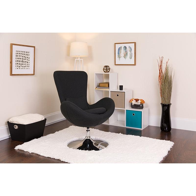 Egg Series Aqua Fabric Side Reception Chair By Flash Furniture