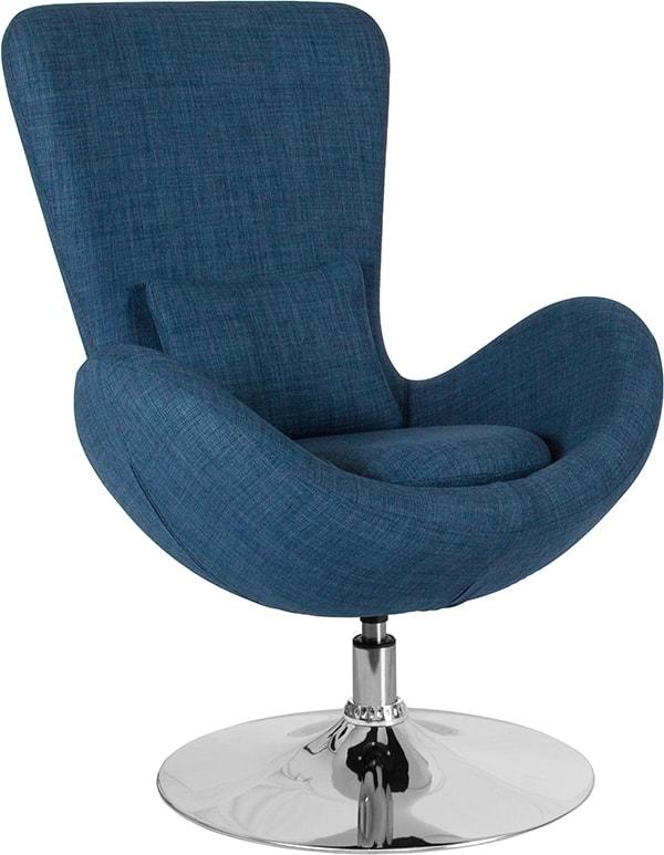 Egg Series Aqua Fabric Side Reception Chair By Flash Furniture