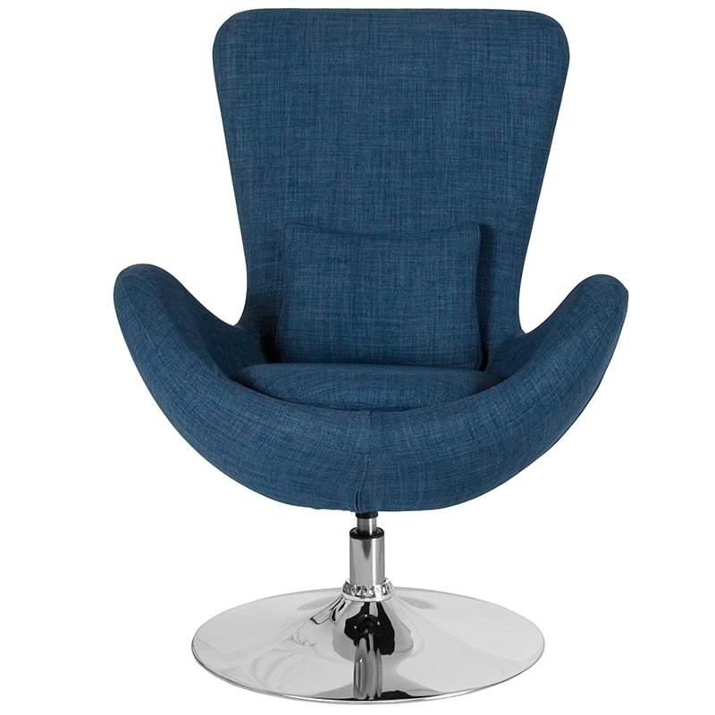 Egg Series Aqua Fabric Side Reception Chair By Flash Furniture