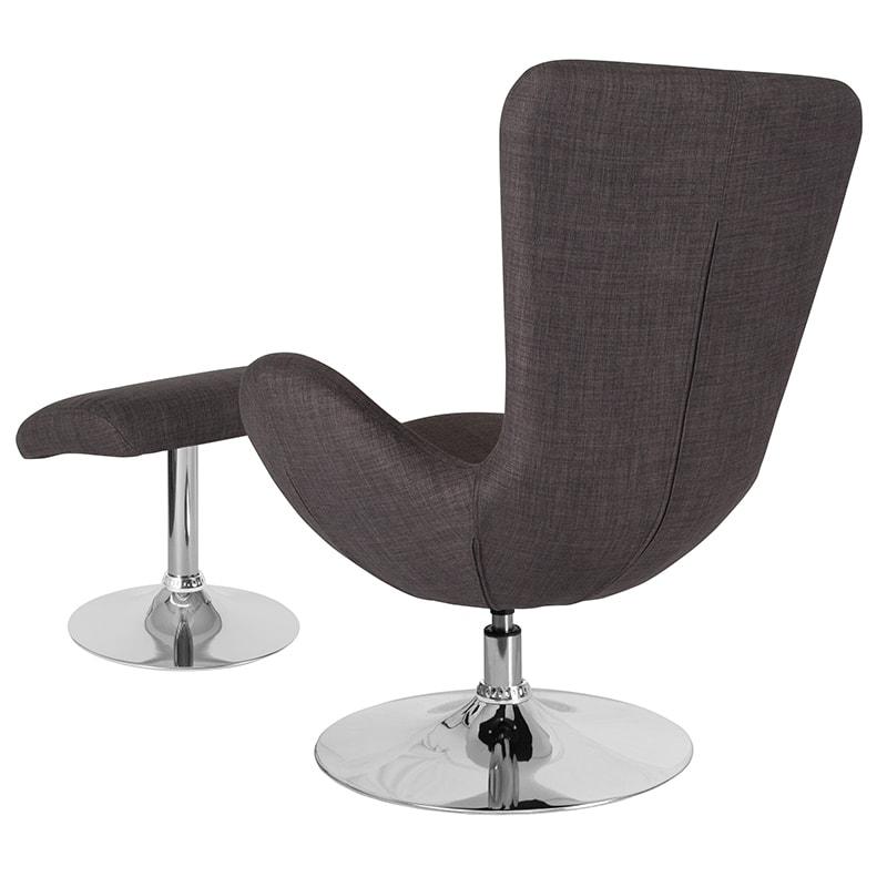 Egg Series Side Reception Chair with Ottoman By Flash Furniture