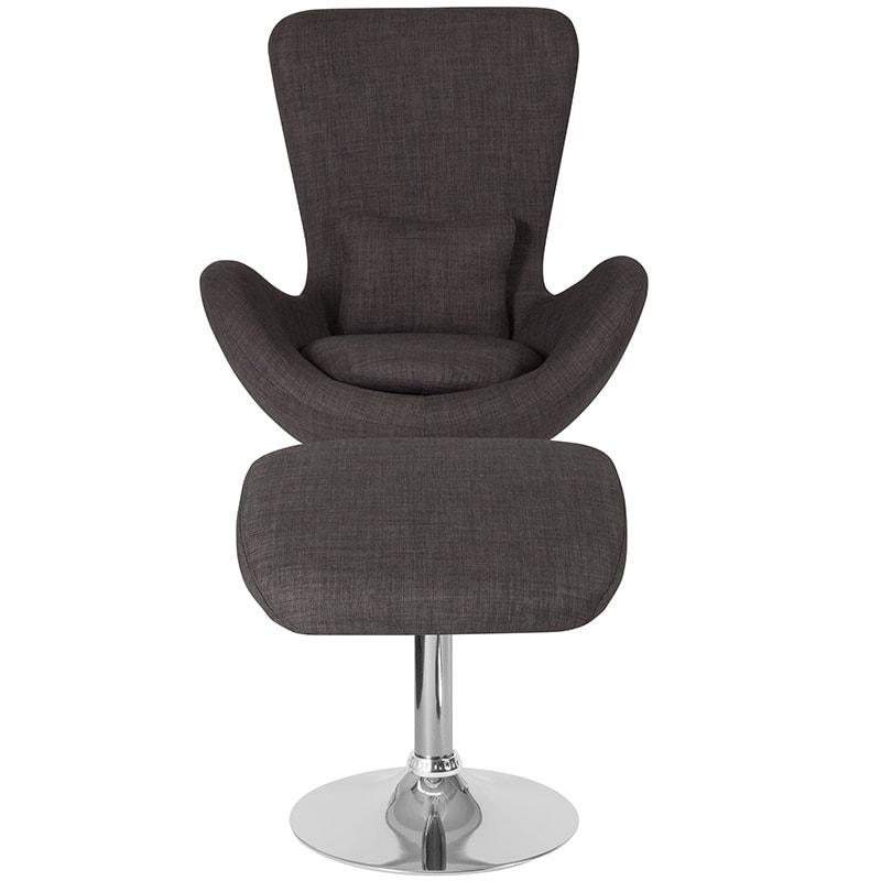 Egg Series Side Reception Chair with Ottoman By Flash Furniture