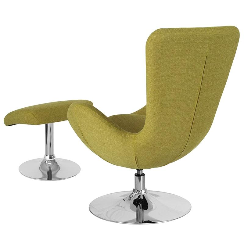 Egg Series Side Reception Chair with Ottoman By Flash Furniture