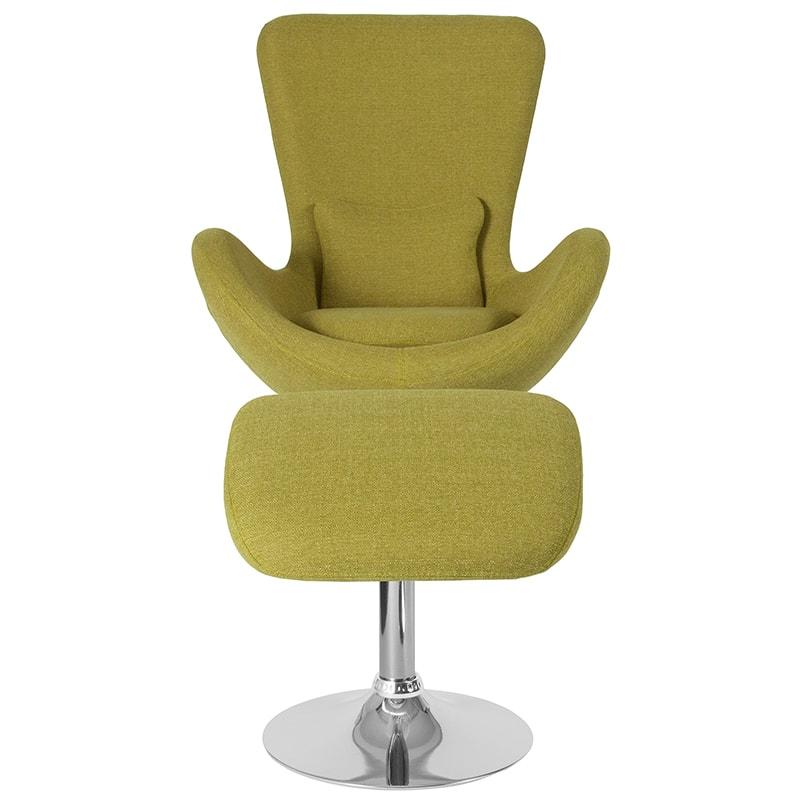 Egg Series Side Reception Chair with Ottoman By Flash Furniture