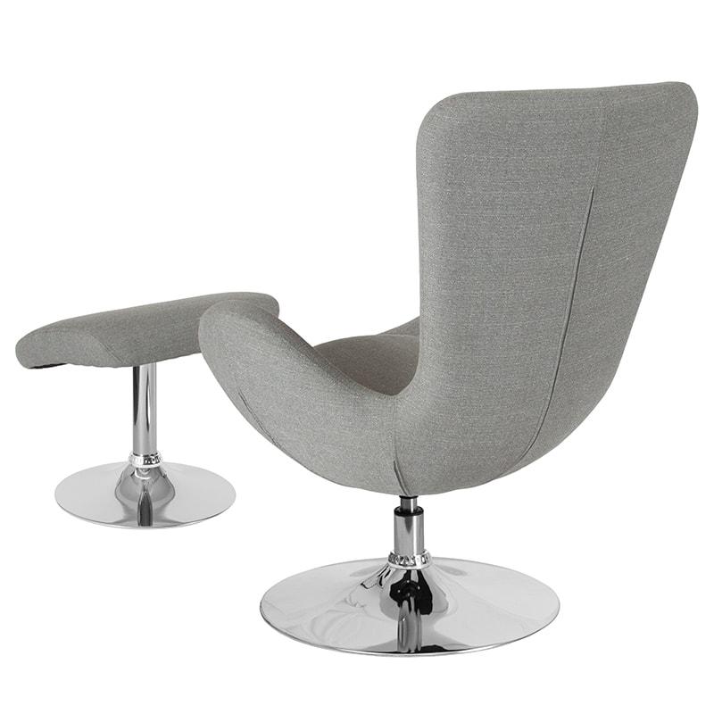 Egg Series Side Reception Chair with Ottoman By Flash Furniture